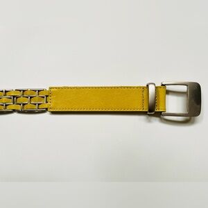 Almas Vintage Mustard Yellow Woven Leather Belt – Made in Argentina 🇦🇷
